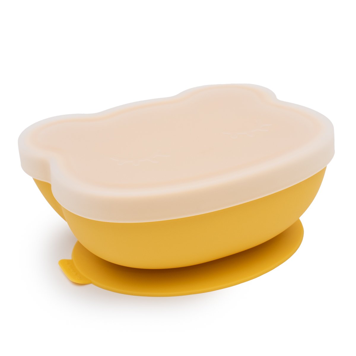 Suction Silicone Food Bowl Baby Bowl Flower Shaped Dish Silicone Bowl Toddler Bowl, Yellow